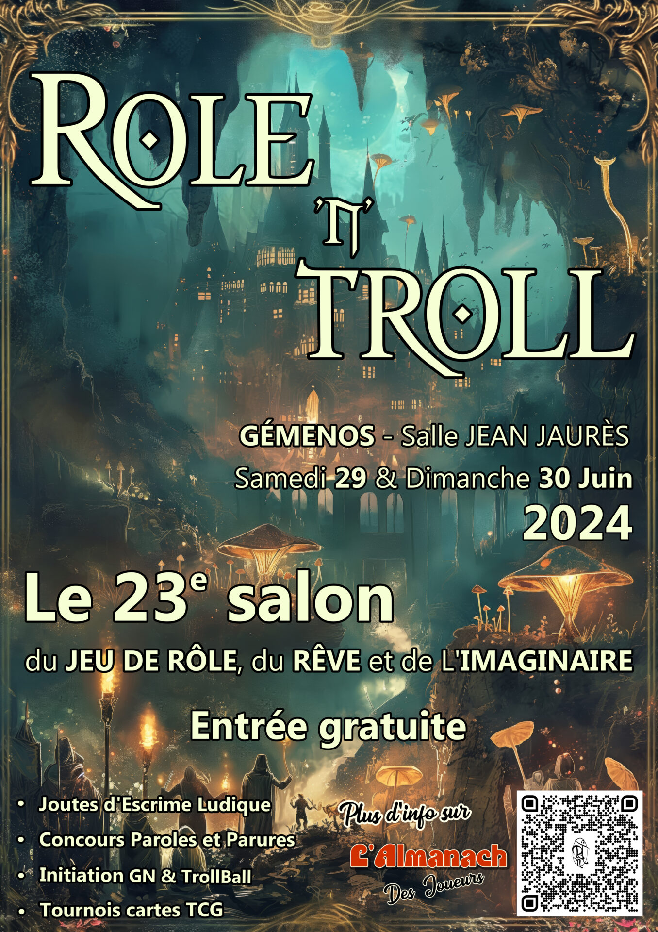 Affiche du Salon du jeu de rôle, du rêve et de l'imaginaire 2024